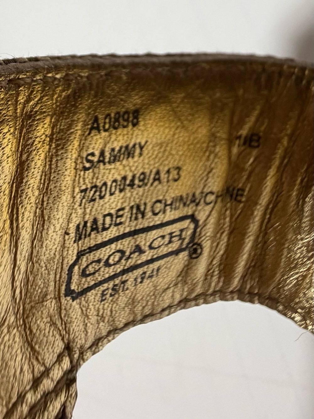 Coach Sammy T-strap Sandal Brown Gold Size 11 - Picture 6 of 8